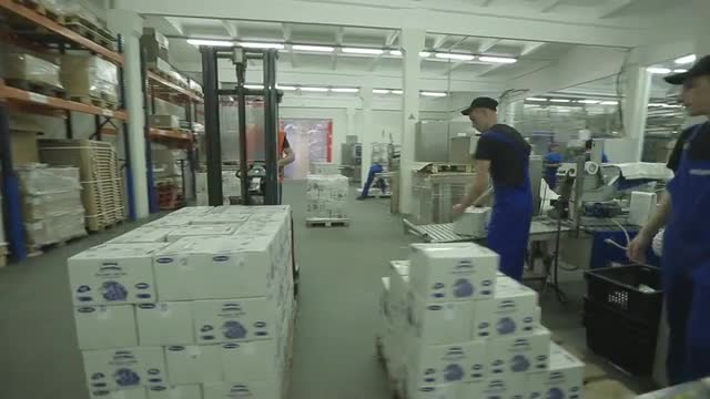 Workers In Warehouse Preparing Goods For Dispatch
