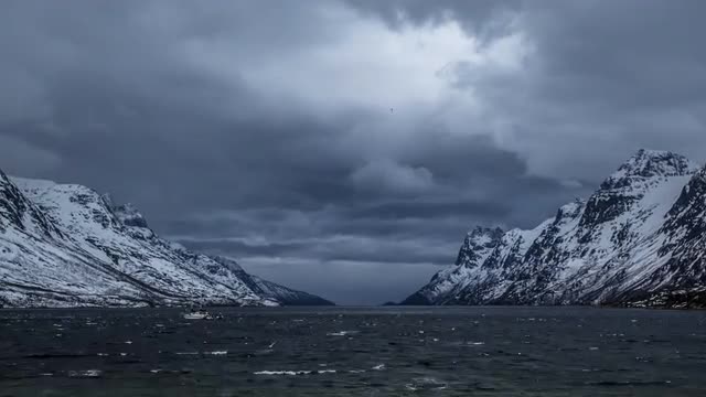 Storm Building Over Ersfjordbotn  Time Lapse