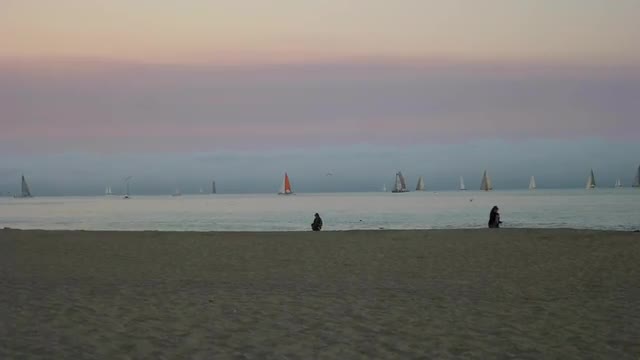 People on beach Santa Cruz 