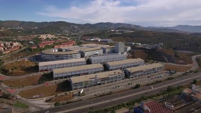 Aerial shot of shopping centres in Barcelona