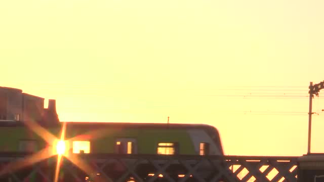 Sunset colors on Dublin's train 