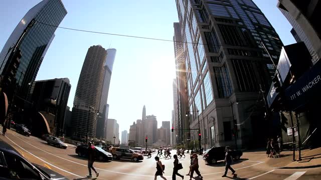 P.O.V. Driving in the City of Chicago, USA