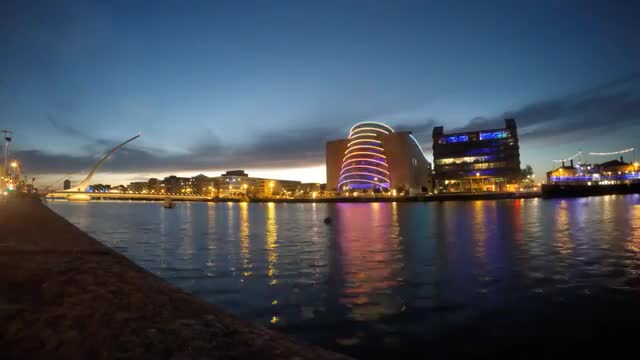 Colors of the Convention Centre at sunset