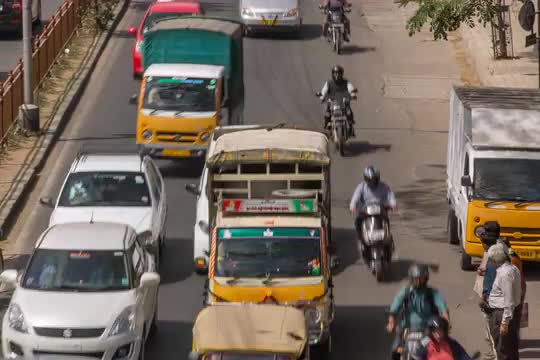 Busy traffic in India