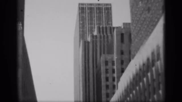 1959: black & white video of the city buildings. NEW YORK 1959: black & white video of the city buildings. NEW YORK