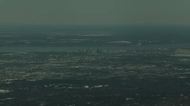 Wide aerial shot of Anchorage, Alaska