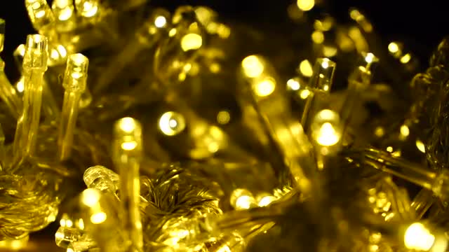 Light of New Year's Garland and Festive Mood in Anticipation of New Year.