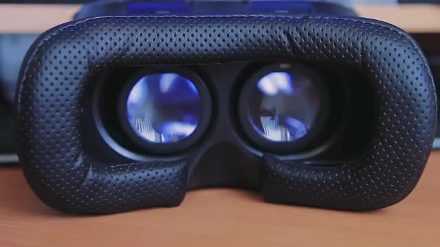 Virtual Reality Glasses From Side of Lenses vr