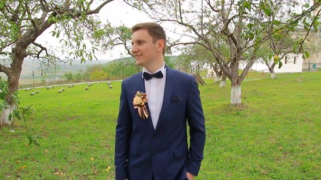 Groom watching his beloved bride