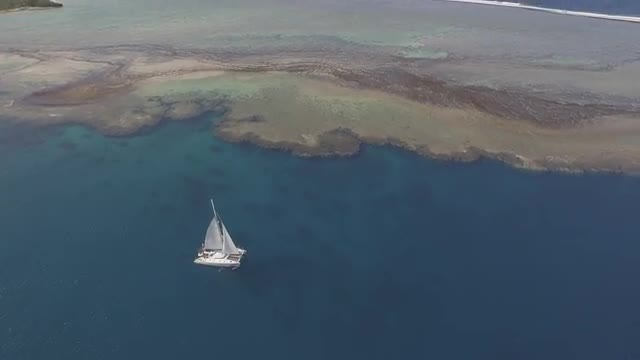 Flying next to a boat