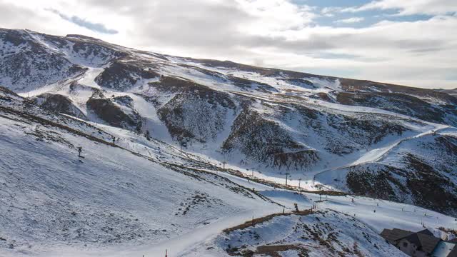 spain mountain famous ski resort sierra nevada panorama 4k time lapse
