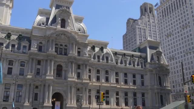 philadelphia city summer day city hall square panorama 4k pennsylvania usa philadelphia city summer day city hall square panorama 4k pennsylvania usa