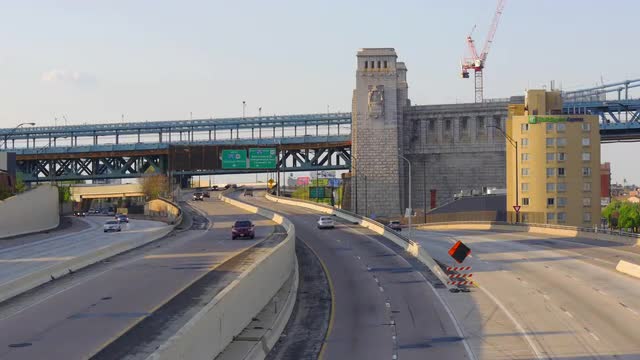 sunset light philadelphia city traffic road panorama 4k pennsylvania usa sunset light philadelphia city traffic road panorama 4k pennsylvania usa