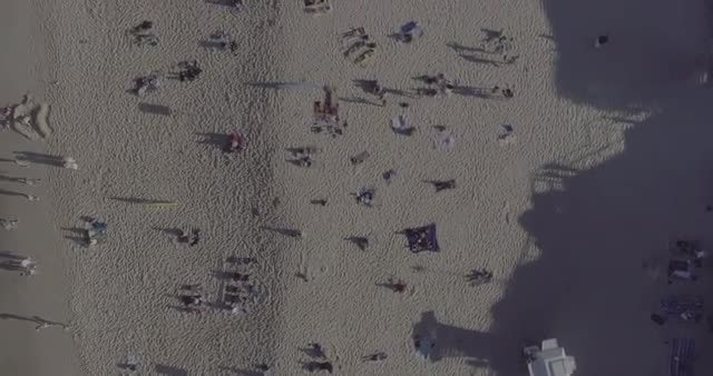 Birds eye view above Bronte Beach. Sydney Australia