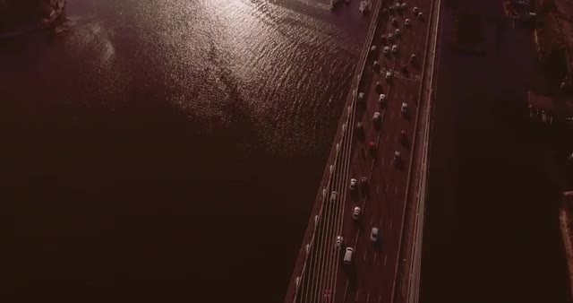Birds eye view of the Anzac Bridge, an 8-lane cable-stayed bridge in Sydney NSW Australia.