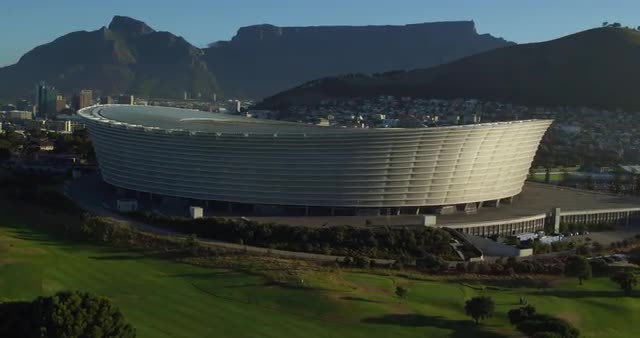 Flying around Geen Point Stadium