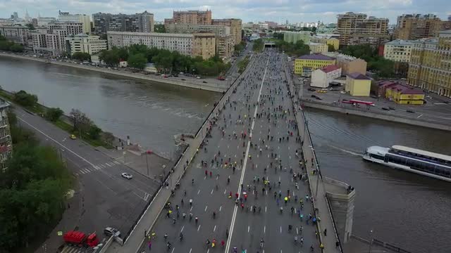 Moscow Cycle Parade Aerial View