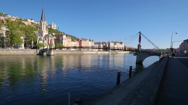Saône River in Lyon, France