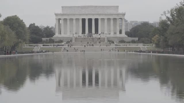 Timelapse of people Entering Lincoln Memorial