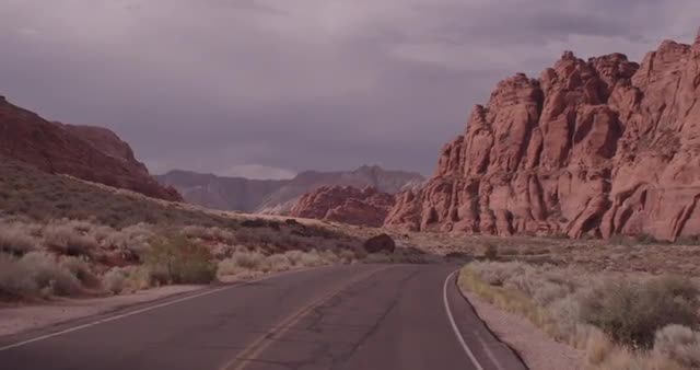 driving POV utah national park