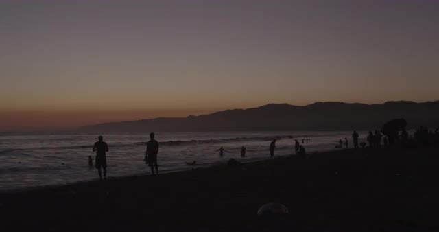 santa monica beach at sunset