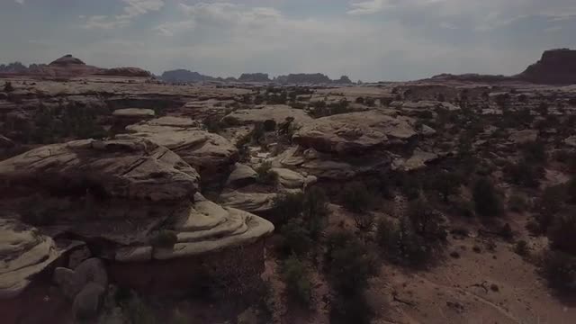 Aerial view of Needles. Canyonlands National Park. Utah USA