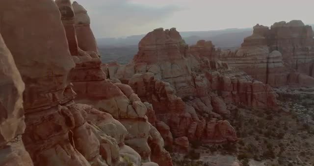 Aerial view of Needles. Canyonlands National Park. Utah USA