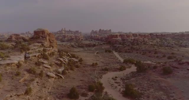 Aerial view of Needles. Canyonlands National Park. Utah USA