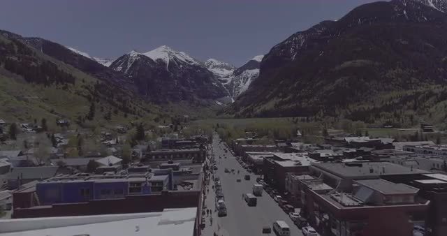 Aerial view of Telluride. Colorado USA