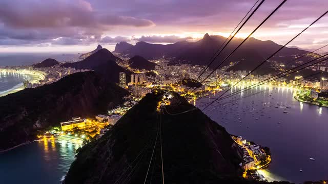 Rio De Janeiro - Sugarloaf Cable Cars Dusk