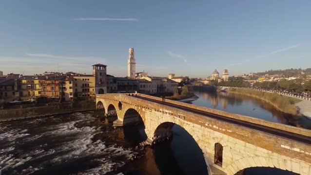 Drone video of Verona, Italy.