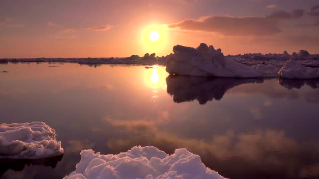 Drifting ice, Hokkaido, Japan