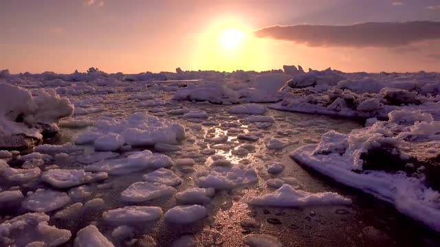Drifting ice, Hokkaido, Japan