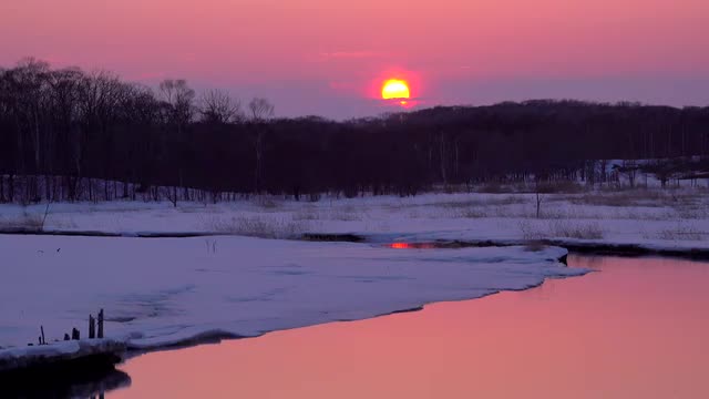 Dramatic sunset, Hokkaido, Japan