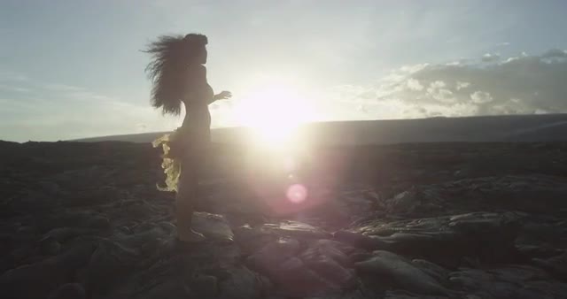 Windy Hair and Dress