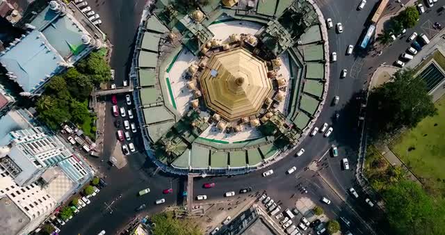 spiral over temple round about