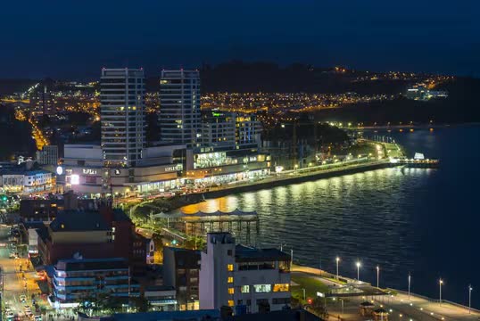 Time lapse 4k - Puerto Montt at Night