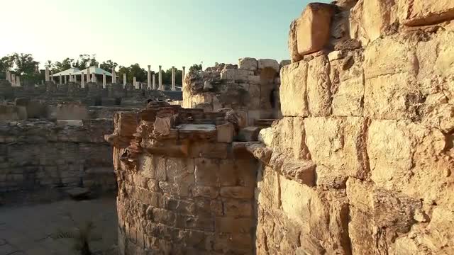 Stock Video Footage of stone brick walls at Beit She'an in Israel.