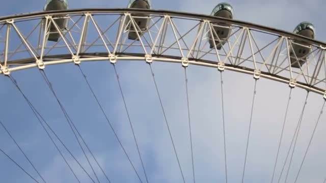 Low angle shot of London eye in London, England.