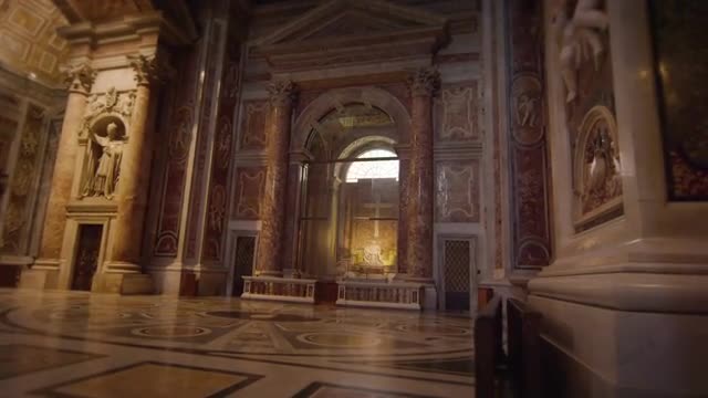 Empty corridor of St Peter's Basilica