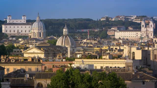 Trinita dei Monti, San Carlo al Corso and another dome from across the river