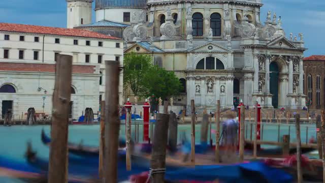 Time-lapse of Santa Maria della Salute from Saint Mark's Square. Cropped.
