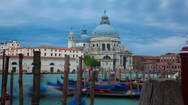 Time-lapse of Santa Maria della Salute from Saint Mark's Square.