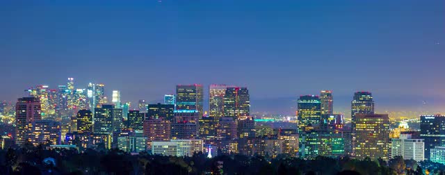 Los Angeles - Downtown LA Stacked Blue To Night