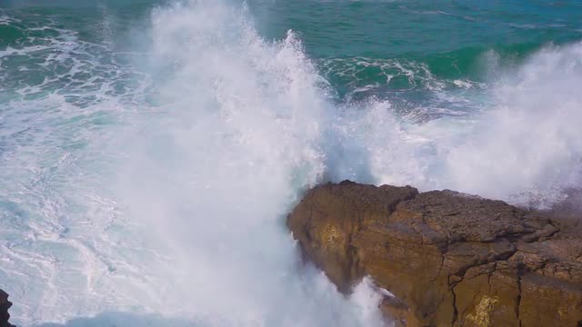 Ocean Waves Breaking on Shore