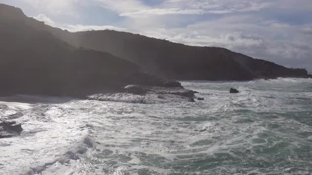 Ocean Waves Breaking on Shore