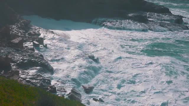 Ocean Waves Breaking on Shore