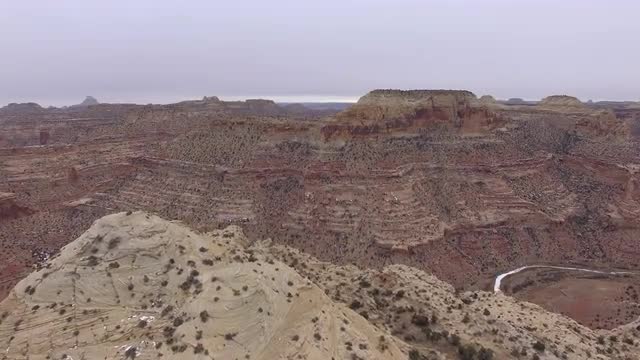 Flying low towards overlook of the Wedge and past the edge