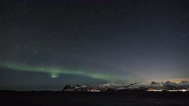 Northern Lights, Stars and Satellites  Over Senja - North Norway 6K Time Lapse