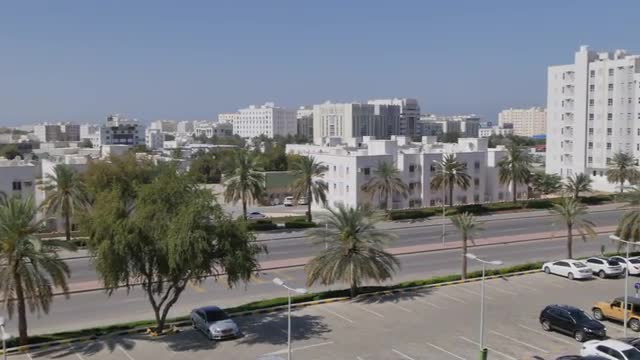 Panoramic view of Muscat from Panorama Mall, Muscat, Oman, Middle East, Asia